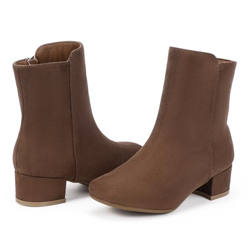 PANDNAINJIA Girls Boots Brown Toddler Kids Dress Ankle Booties Size 10 by PANDANINJIA - Used condition - Image 4