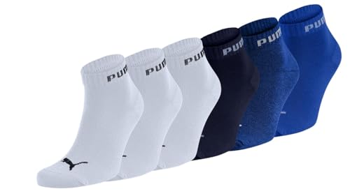 PUMA Unisex Sportsocken Quarter 6er Pack Statement Edition Größe 39-42 Navigate/White