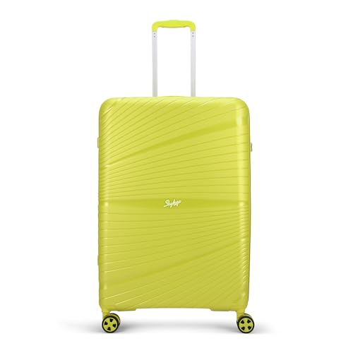 Image of Skybags Polypropylene Skylite Check-in Trolley Bag, 77cm | Large Hard-Sided Luggage for Travel with Smooth 8-Spinner Wheel & TSA Lock | 5-Year International Warranty - Yellow