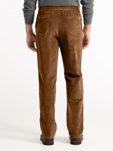 PLEPAN Mens Corduroy Pants - Classic Fit Stretch Elastic Waist Dress Pant2