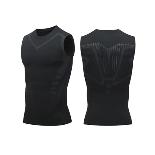 Camiseta Ginecomastia Chaleco Moldeador For Hombres, Tela For For Construir Un Cuerpo, Camisas con Control De Barriga, Camiseta Sin Mangas, Entrenamiento Físico, Corporal Adelgazante(Black,XXXL)