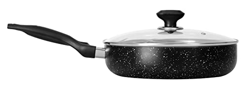 Bartan 28cm Classic Frying Pan with Glass Lid, 3-Ply Marble Non-Stick Coating, Aluminium, Suitable for Induction Cookers/Stoves, Cool-Touch Bakelite Handle - Image 3