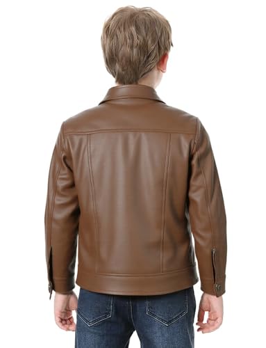 Happy Cherry Toddler Leather Jacket for Boys Girls Motorcycle Jacket Warm Winter Coat2