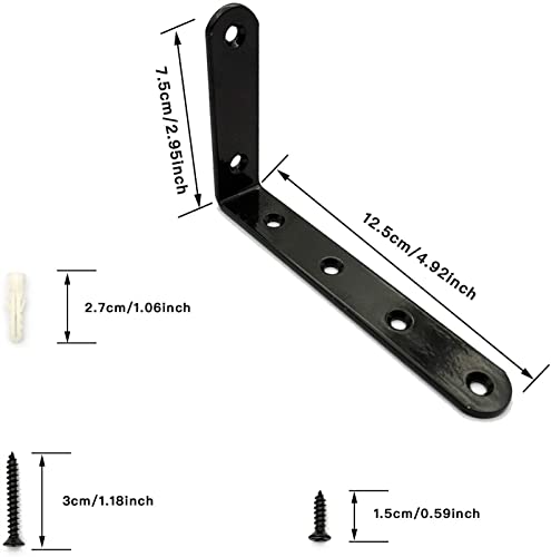 4 metal angle code noir supports de fixation equerre angle droit pour cadre et meuble - 3