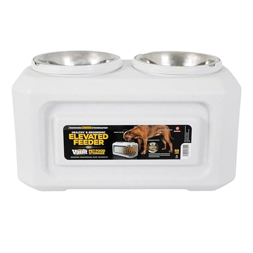 Gamma2 Vittles Vault 2-in-1 Elevated Dog Bowls and Dog Food Container, Up To 50 Pounds Dry Pet Food Storage, Made in USA