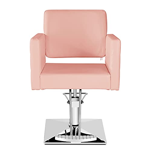 Paddie Hydraulic Salon Chair For Hair Stylist, 360 Degrees Rolling Swivel Barber Chairs All Purpose Beauty Spa Equipment, Max Load Weight 330 Lbs (Pink) #TOP2