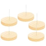 CLISPEED 羊毛フェルトドールスタンド 木製ベース 多機能ディスプレイスタンド 完成品展示用 ドール飾りラック ホビーコレクション用 5個セット