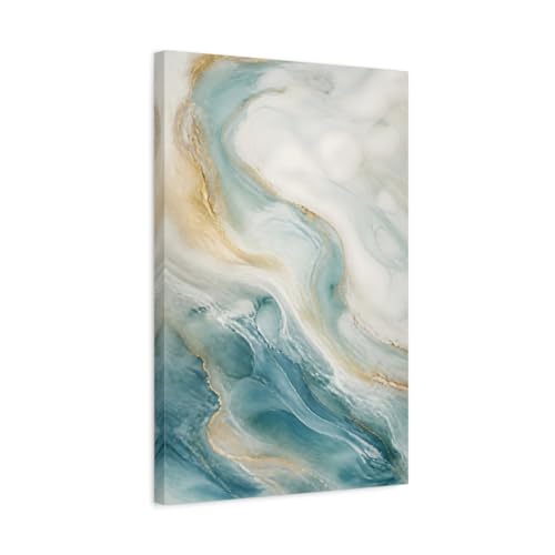 Toile abstraite bleu marine et dorée 40x60 cm pour décoration murale