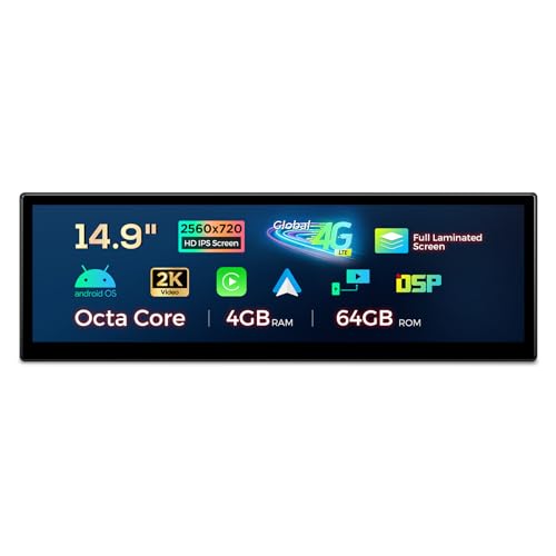 XTRONS 14.9 Inch Android 14 Car Stereo for BMW E60 E61 M5 (2005-2008) CCC System, 2K IPS Touch Screen 4+64GB Global 4G Car Radio GPS Navigation Support Wireless Car Play Android Auto