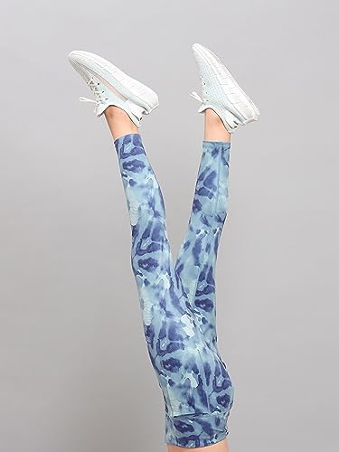 Image of TECHNOSPORT Womens Skinny Fit Activewear Tights for Running, Gym, Sports and Regular Use, Antimicrobial and Printed