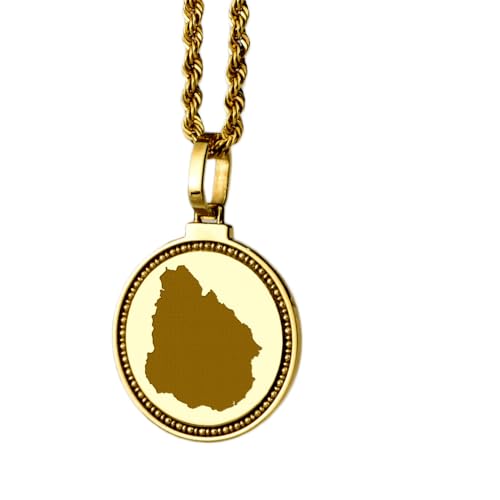 Pendentif carte de l'Uruguay argent pour sublimer vos looks de voyage