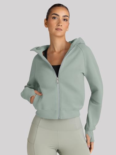 Image of Trendy Queen Womens Zip Up Hoodies Cropped Jackets Fall Clothes 2026