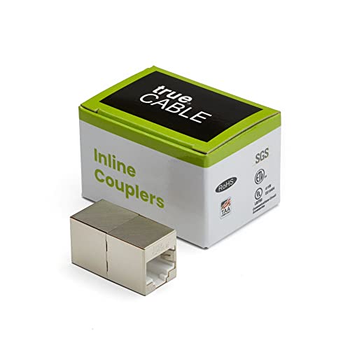 TRUE CABLE Acoplador Inline Shielded Cat6A, Pack 2, RJ45 Hembra miniatura 6