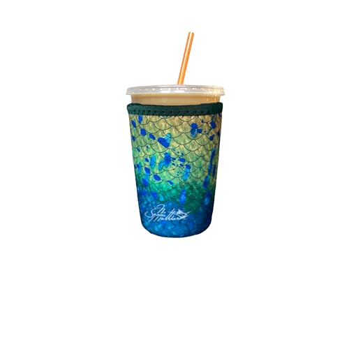 Image of Iced Coffee Sleeve, Insulated Neoprene Cup Sleeve, Fits a 24 Oz. Coffee Cup, Washable and Reusable, Iced Coffee Accessories, Medium Mahi by Jason Mathias