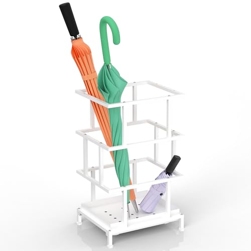 Alyoen Regenschirmständer aus Metall, Schirmständer mit eine herausnehmbare Wasserauffangschale...