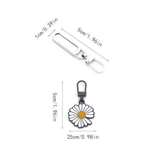 20 PCS Zipper Pull Replacement，Detachable Metal Zippers Pulls，Repair Metal Zipper Handle/Head Cord Extender Mend Fixer Slider for Luggage Clothing Jackets Backpacks Boots Purse Coat Universal Extender - Thumbnail 2