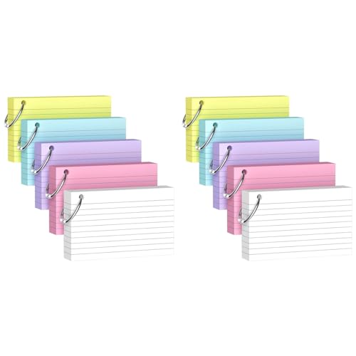 Tarjetas de índice de colores de 3x5 pulgadas (paquete de 500) con gramaje pesado de 180 g/m²