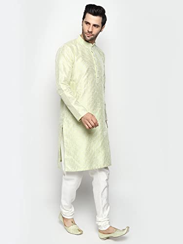 Image of Uri and MacKenzie Embroidery Silk Men's Kurta Pyjama Set