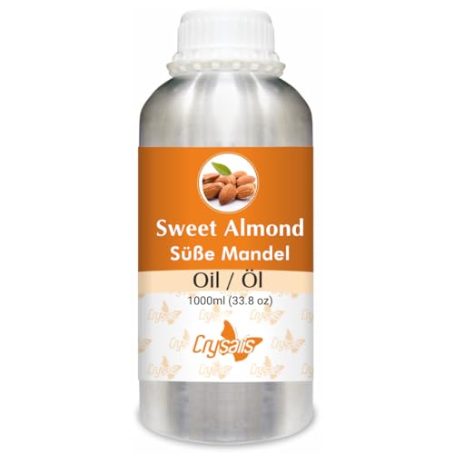 Organic Zing Aceite de almendra dulce (Prunus Amygdalus) | Aceite esencial puro y natural para cuidado del cabello, masaje – 1000 ml