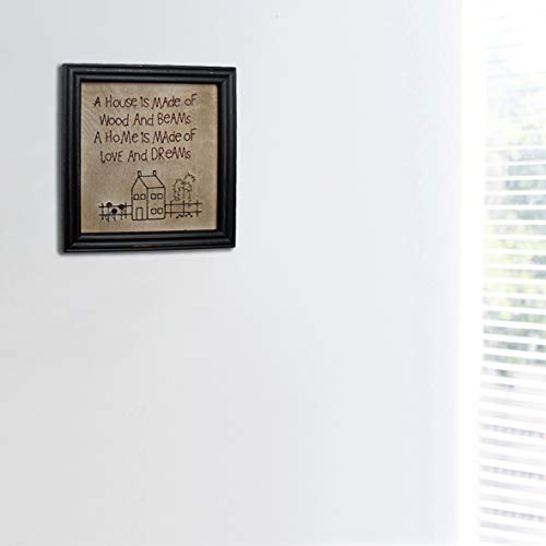 Cvhomedecoprimitivesantiqueahouseismadeofwoodandbeamsahomeismadeofloveanddreamsstitcheryframewallmountedhangingdecorart12x12inch Urban Country Home Decor Cvhomedeco primitives antique a house is made of wood and beams a home is made of love and dreams stitchery frame wall mounted hanging decor art 12 x 12 inch urban country home decor