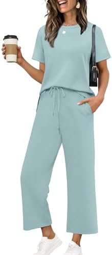 XIEERDUO Women's 2 Piece Outfits Summer Lounge Sets Side Slit Loungewear