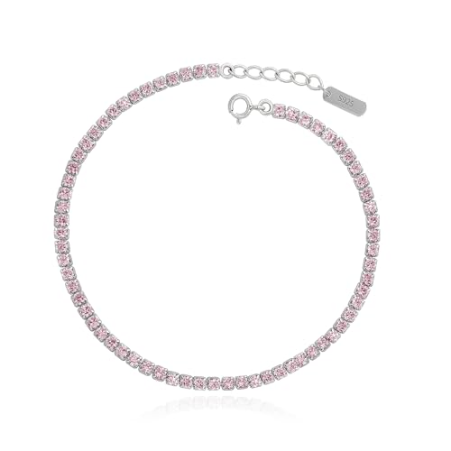 Bracelet de tennis en argent sterling et zircone cubique éclatante