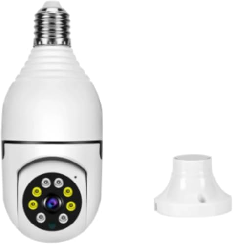 Camera de Segurança IP Wifi inteligente Externa Lâmpada 360 Sem Fio Infravermelho Panorâmica Giratór