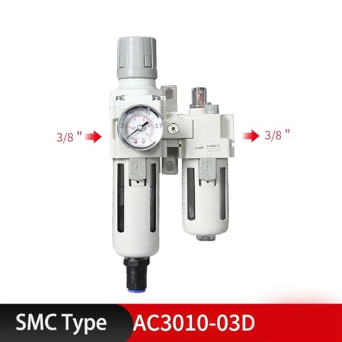 Compresseur à drainage manuel AC3010-03D et régulateur de pression métal - 3