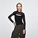 Mesh Crop Tops for Women Sheer Crop Tops Sexy Long Sleeve See Through Shirt Fishnet Cover Up Black