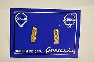 LT Lieutenant Bars Corrugated 3/4" Gold Pair Collar Pins Rank Insignia Police PD by HighQ Store