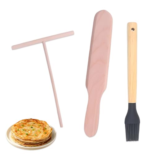 ZORVYN Lot de 3 Ustensiles pour Crêpes & Pâte, Spatule à Crêpes, Set de Crêpes, Outil pour Pancakes et Crêpes Fines (pour Crêpes, Pancakes, Galettes)