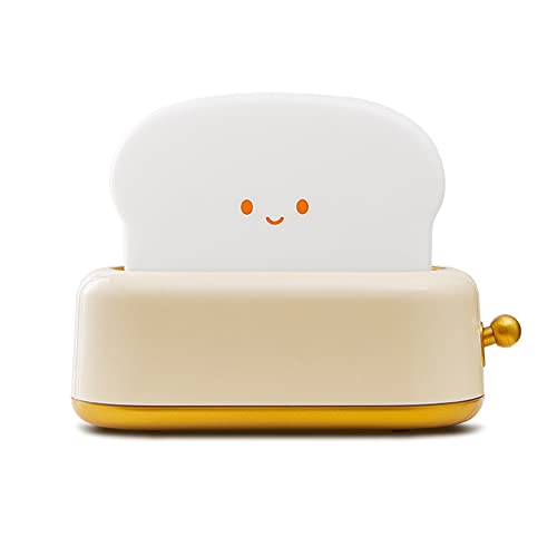 DAJASD Lámpara LED de noche de tostadora regulable, pan tostado LED lámpara nocturna con temporizador, recargable USB, para habitación de los niños, decoración de cumpleaños (amarillo) Cover