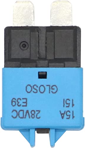 YNPPLGTJC Fusible 15A Disjoncteur ATC Lame Réarmement Manuel Réarmable 15 Amp 28V DC for Marine Rally Automobile Bateau Voiture Accessoires