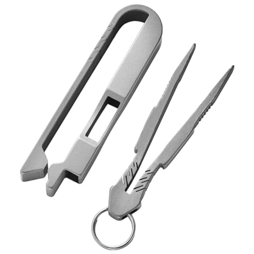 TTTLLNN Quick Detachable Alloy Tweezers with Keyring Camping Small Tweezer Portable Outdoor Survival Travel Tool