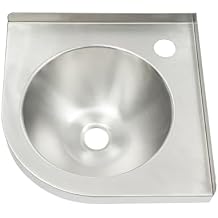 Small Corner Bathroom Sink, Stainless Steel Wall Mount Vessel Sink, Single Bowl Kitchen Corner Sink with Drain Pipe & Strainer, Mini Utility Sink Wash Basin Vanity for RV Bathroom Balcony
