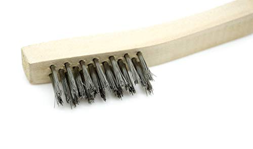 Image of Benchmark Abrasives 7-3 /4 inch Welding Toothbrush Wire Scratch Brush Wooden Handle for Cleaning, Removing Rust, Paint, Corrosion, Multi-Purpose Wire Brush - 20 Pack (Stainless Steel)