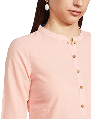 Image of Aurelia Women's Cotton Regular Fit Solid Regular Kurta