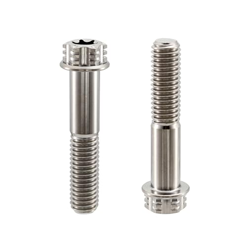 Image of RISON Titanium Bolts M10*1.25 * 50 Torx Titanium Bolts for Motorcycles Hex Head Dual Drive Original Titanium Flange Bolt Pack of 5