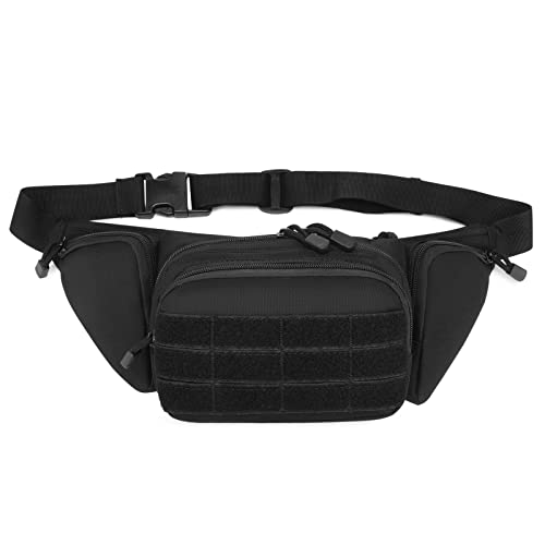 Selighting Sac Banane Militaire Sac de Ceinture Tactique Imperméble Sac Bandoulière Homme Molle pour Course Randonnée Cyclisme Camping Trekking (Noir) Cover