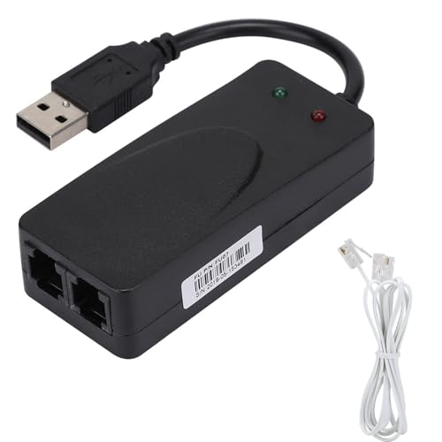 Modem Externe De Données De Fax Vocal USB 56k Avec Deux Ports, Modem Câble Compatible Avec Win 7/Win 8/Win 10/Win Xp Et Prend En Charge la Numérotation...