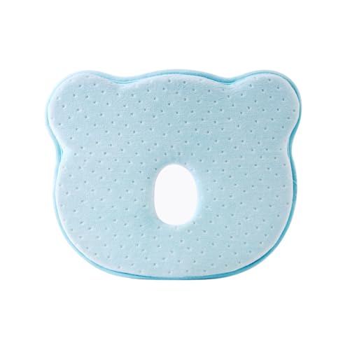 Almohada Oso Ergonómica Viscoelástica Almohada Cabeza Plana Toalla Regalo Suave (Azul)