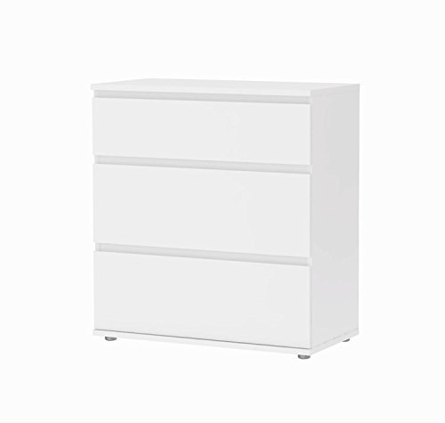 Tvilum Bright 3 Drawer Wide Chest in White