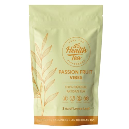 Passion Fruit Vibes – Calm + Antioxidants Herbal Tea – Caffeine-Free Tropical Hibiscus Blend with Passion Flower – Delicious Hot or Iced with 35 Tea Bags.
