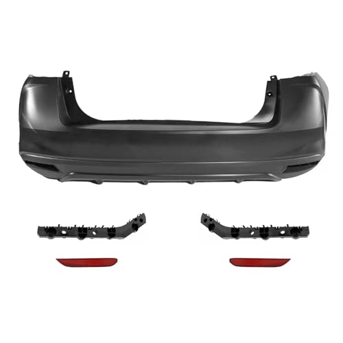 Rear Bumper Cover Without Sensor Holes for 2020 2021 2022 Ni-ssan Versa,with Bumper Red Reflector and Brackets