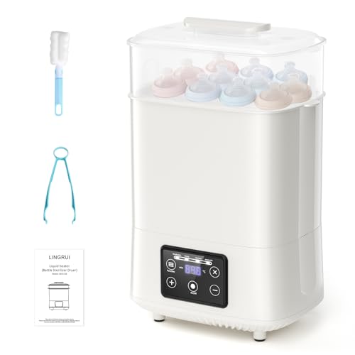 Esterilizador biberones 4 en 1 con función de secado, botellas de gran capacidad esterilizador para bebés - Esterilizador de secado y calentamiento para 8 biberones