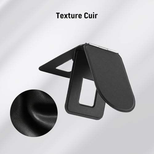 Support de bureau magnétique pliable multi-angle en cuir pour smartphone - 5