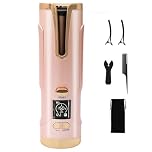 Boucleur a Cheveux Automatique Fer à boucler Sans Fil Type‑C Rechargeable 20mm pour femme(cheveux courts/longs), batterie haute capacité 5200 mAh, 6 niveaux de température (150‑200 °C)