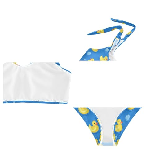 Wusikd Yellow Ducks Floating Girls Swimsuits Two Piece Swimwear Bikini Set for for Girls Size 3T4