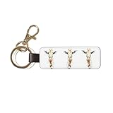 Matériel en métal robuste : le porte-clés astucieux imprimé girafe pour homme dispose d'un mousqueton robuste et d'anneaux renforcés qui restent bien fermés, empêchant les clés de glisser et assurant une performance durable, même avec une utilisation fréquente.