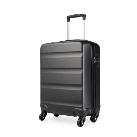 Kono Valise Moyenne Taille 66 cm Rigide Légere Trolley en ABS Valises Soute à 4 roulettes avec Serrure à Combinaison, Gris